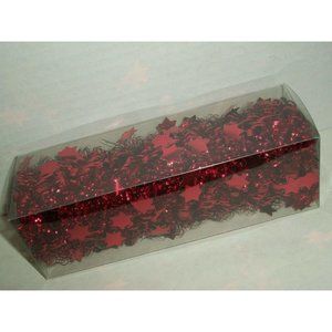9' Red Tinsel Garland Stars Mini Trim Christmas